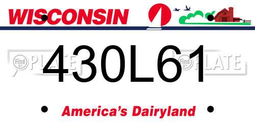 430L61 Wisconsin License Plate