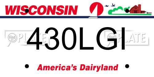 430LGI Wisconsin License Plate