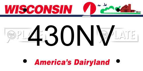 430NV Wisconsin License Plate