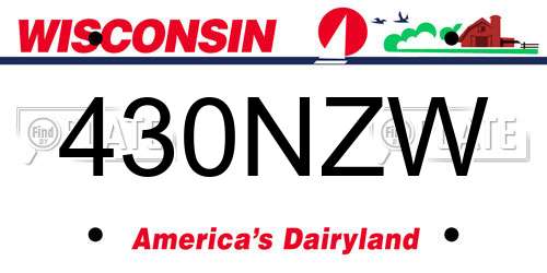 430NZW Wisconsin License Plate