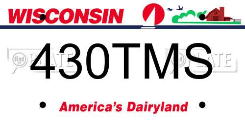430TMS Wisconsin License Plate