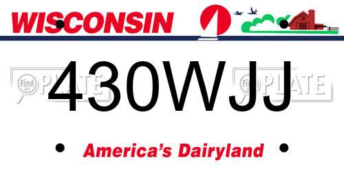 430WJJ Wisconsin License Plate