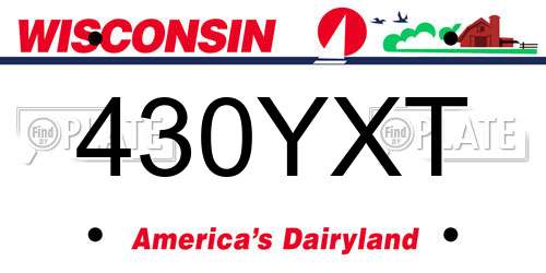 430YXT Wisconsin License Plate