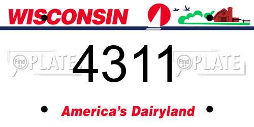 4311 Wisconsin License Plate