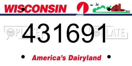 431691 Wisconsin License Plate