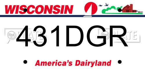 431DGR Wisconsin License Plate