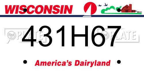 431H67 Wisconsin License Plate