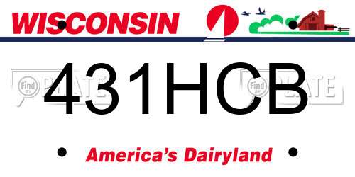 431HCB Wisconsin License Plate