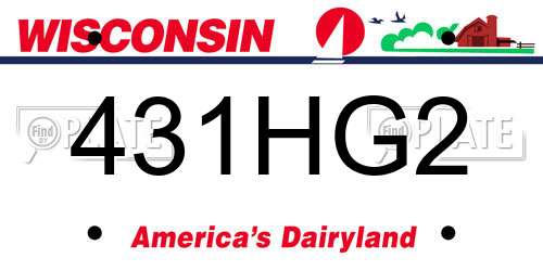 431HG2 Wisconsin License Plate