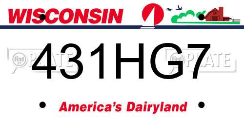 431HG7 Wisconsin License Plate