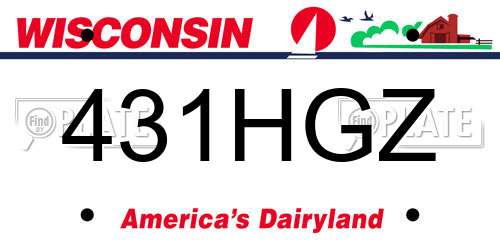 431HGZ Wisconsin License Plate