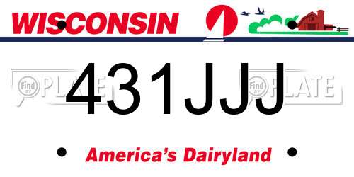 431JJJ Wisconsin License Plate