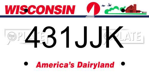 431JJK Wisconsin License Plate