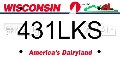 431LKS Wisconsin License Plate