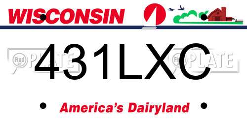 431LXC Wisconsin License Plate