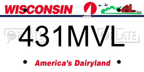 431MVL Wisconsin License Plate