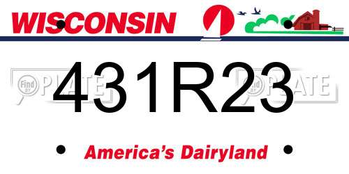 431R23 Wisconsin License Plate