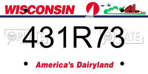 431R73 Wisconsin License Plate