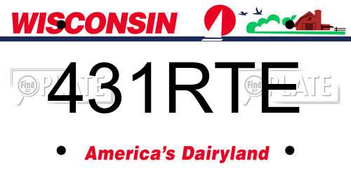 431RTE Wisconsin License Plate