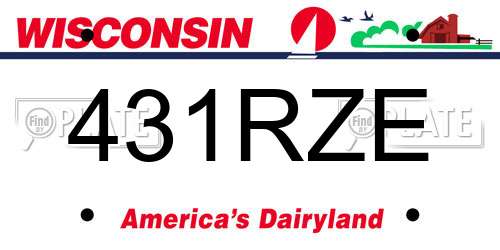 431RZE Wisconsin License Plate