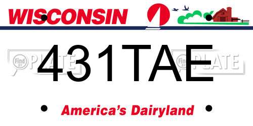 431TAE Wisconsin License Plate
