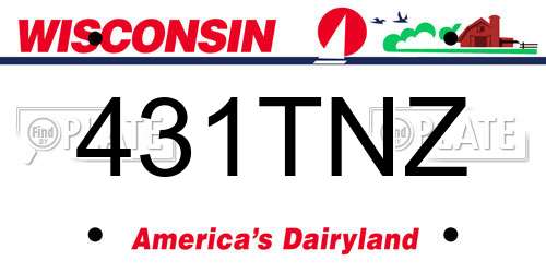 431TNZ Wisconsin License Plate