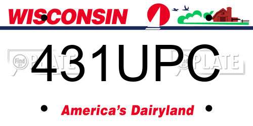 431UPC Wisconsin License Plate