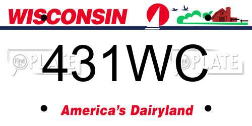 431WC Wisconsin License Plate