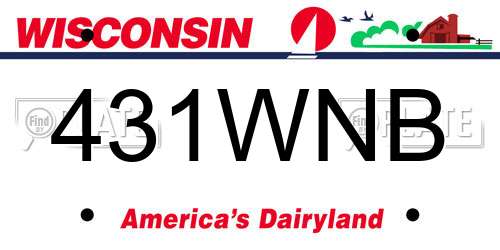431WNB Wisconsin License Plate