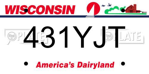 431YJT Wisconsin License Plate