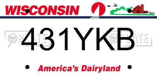431YKB Wisconsin License Plate