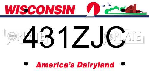 431ZJC Wisconsin License Plate