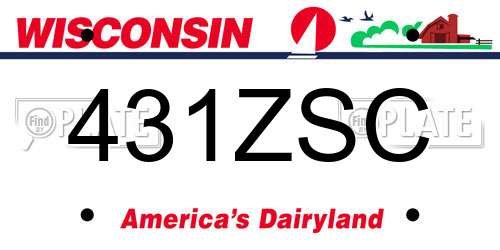431ZSC Wisconsin License Plate