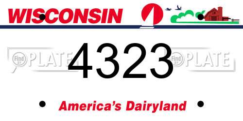 4323 Wisconsin License Plate
