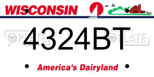 4324BT Wisconsin License Plate