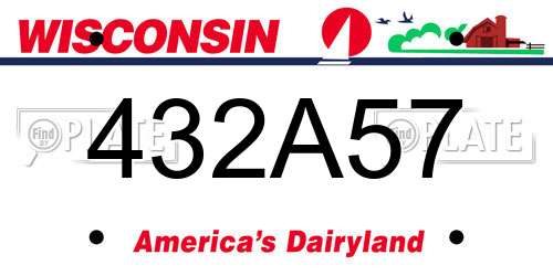 432A57 Wisconsin License Plate