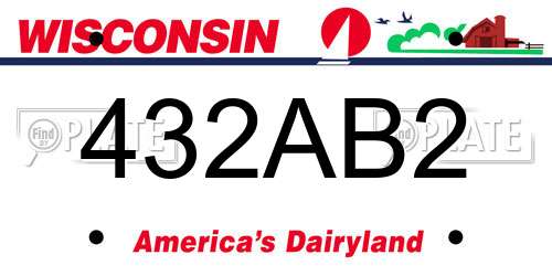 432AB2 Wisconsin License Plate