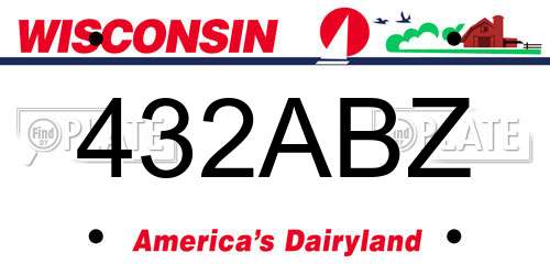 432ABZ Wisconsin License Plate