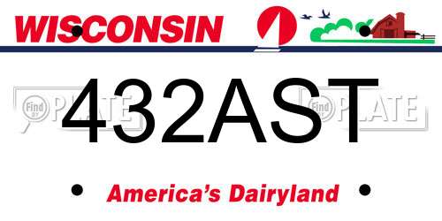 432AST Wisconsin License Plate