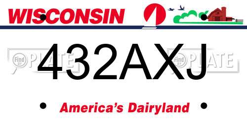 432AXJ Wisconsin License Plate