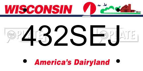 432SEJ Wisconsin License Plate