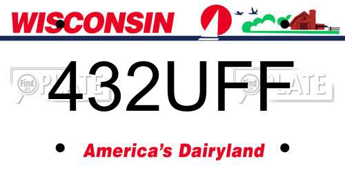 432UFF Wisconsin License Plate
