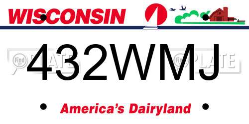 432WMJ Wisconsin License Plate