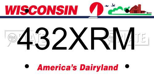 432XRM Wisconsin License Plate