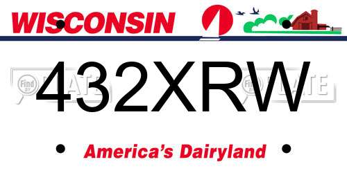 432XRW Wisconsin License Plate