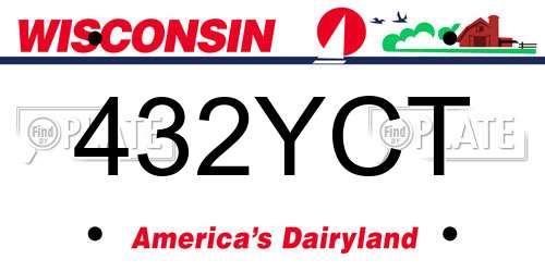 432YCT Wisconsin License Plate