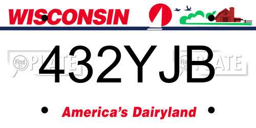 432YJB Wisconsin License Plate