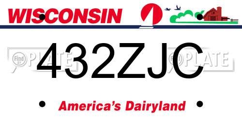 432ZJC Wisconsin License Plate