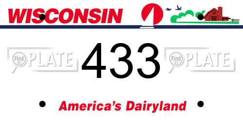 433 Wisconsin License Plate