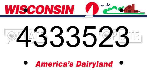 4333523 Wisconsin License Plate